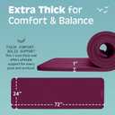 Retrospec Solana Extra Thick Yoga Mat 1” Non Slip Exercise Mat with Strap | 72"x24"x1", Fitness, Stretching, for Women & Men, Padded, Non Slip, Pilates, Training, Hot Yoga, Latex Free, Carrying Strap