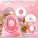 woric 120PCS Cotton Candy Bags with Ties 11.8 x 17.7 Inch Clear Cotton Candy Bags with Print for Carnivals Party Candy Sticks and Cones