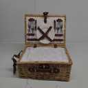 Picnic Basket for 2, Bridal Shower Gift Wedding Gifts with Mr Mrs Glasses and Greeting Card, Engagement Newly Weeding Gifts for Couples 2025, Wicker Picnic Set Kit with Blanket Cooler for Beach