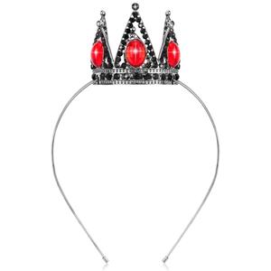 Velscrun Black Red Tiara Headband, Crowns for Women, Princess Girls Tiaras, Halloween Queen Crown Princess Quinceanera Headpieces for Birthday Prom Bride Wedding Pageant Party Hair Band