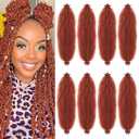 Springy Afro Twist Hair Pre Fluffed Spring Twist Hair Pre Afro Twist Hair For Soft Locs Marley Twist Braiding Hair Twist Extensions (350#, 24 inch (Pack of 8))