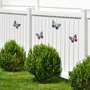 dreamskip 4 Pcs Metal Butterfly Wall Decor Art, Colorful Butterflies Outdoor Wall Art, Hand Craft Outdoor Garden Decor For Fence, Patio, Yard Decoration