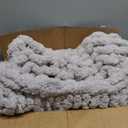 L'AGRATY Chunky Knit Blanket Throw: 30''x40'' Chenille Knitted Throw Blankets for Bed Couch - Handmade Thick Big Cable Knot Blanket - Large Chunky Crochet Rope Blankets for Home Decor(Grey)