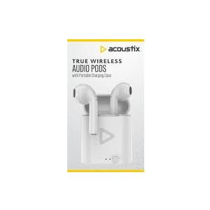 TRUE WIRELESS audiobuds by Acoustix with Charging Case Portable Music on the go Earbuds Outdoor Indoor Audio device