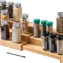 SIMPLEMADE 3-Tier Spice Rack Organizer - Versatile Storage Shelf for Kitchen, Bathroom, Bedroom & Office, Set of 1, Expandable Bamboo