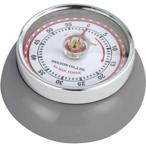 Zassenhaus Magnetic Retro 60 Minute Kitchen Timer, 2.75-Inch, Cool Gray
