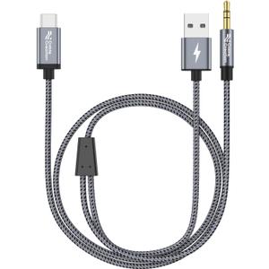 CableCreation USB C to 3.5mm Audio Cable with USB Charging Cable, Car Aux Cable, Type C to Aux Jack Headphone Car Stereo with 18W Charge for iPhone 16 15 Pro Max Plus, Galaxy S24/S23+, Pixel 9/8/7+