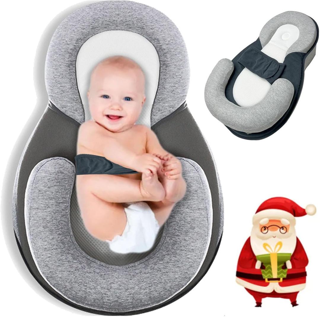 Dream Nest Baby Bed for Acid Reflux,2025 New Baby Bed Acid Reflux with Strap for Comfortable Play & Feeding Support (Grey,L)