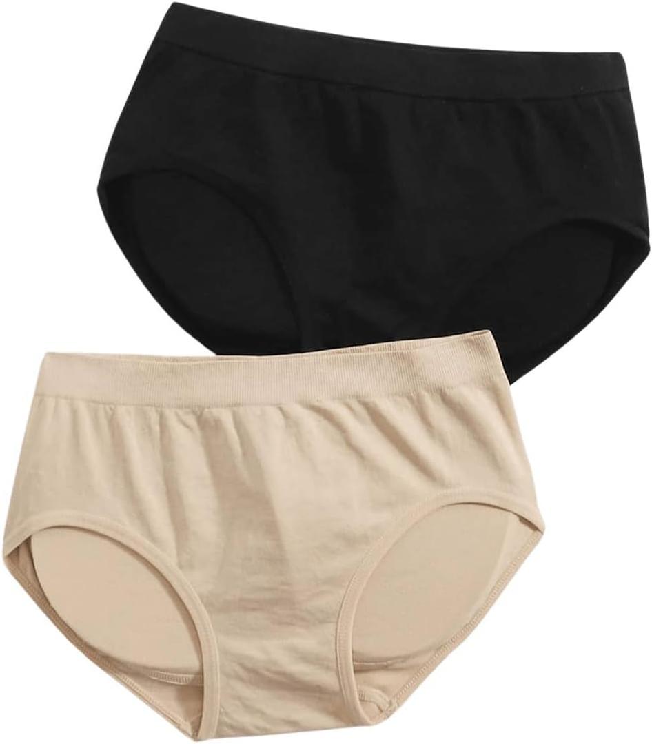 OYOANGLE Women's 2 Piece Solid Butt Lifter Hip Pads Enhancer Shapewear Panties, Large