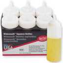 TableCraft C10853C Widemouth Squeeze Bottles, 8 Ounces, White, Polyethylene, Pack of 6, Large 63mm Opening for Easy Filling, Standard Cone Tip, Dishwasher Safe, NSF Approved, Made in USA