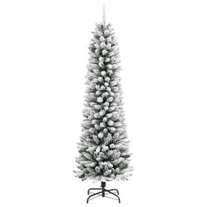 4.5 ft. White Unlit Snow-Flocked Slim Hinged Artificial Christmas Tree