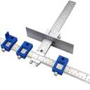 Both Inch and Metric - Quick-Set Cabinet Drilling Jig/Template for Easy Installation for Handles and Knobs on Doors and Drawer Fronts, Fastest and Most Accurate Knob & Pull Jig-Improve for inch Scale