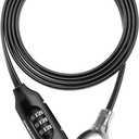 ROCKBROS 5FT Bike Lock Cable with Preset Combination Lightweight Versatile & Weatherproof Security Bike Lock, Black