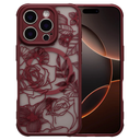 XIZYO Magnetic Case for iPhone 16 Pro Max Floral Rose Cute Phone Case [Compatible with Magsafe] for Women Girls Burgundy Aesthetic Pattern Slim TPU Shockproof Bumper Cover, Wine Red