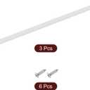 uxcell Cabinet Finger Edge Pull, 3pcs 800mm / 31.5" Aluminum Alloy Back Mount Hidden Cabinet Pulls Concealed Handle for Home Kitchen Drawer Cabinet, White