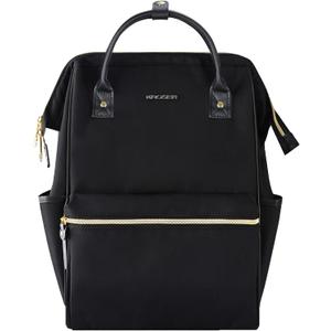 KROSER Laptop Backpack 17" Stylish Backpack Water Repellent College Casual Daypack with USB Port Travel Business Work Bag for Men/Women-Black