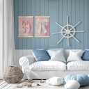 UNCDLV Coquette Pink Bow Ballerina Shoes Poster Hanger Frame, Pastel Preppy Girly Canvas Wall Art, Aesthetic Pink Ballet Wall Decor for Nursery Girls Room Dorm Apartment, 12x16 Inch Set of 2