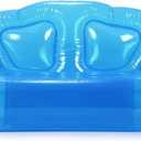 Kigley Inflatable Chair Blow Up Couches Transparent Inflatable Sofa Seat Yard Patio Portable Air Couch Furniture for Outdoor Indoor Camping Beach Room(Double Seat,Blue)