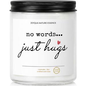 Sympathy Gifts for Loss of Loved One, Memorial Candle 9oz Lavender Scented Soy Candle, “No Words… Just Hugs” Remembrance & Bereavement Gift, Grief Gifts for Women, Condolence Gift, 50 Hour Burn, st