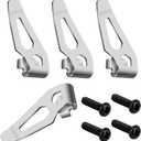 4-Pack Stainless Steel Belt Clip Hook Kit for 12V Cordless Tools, Tool Belt Hanger with Screws, Compatible with M12 Series Tools for Compact Drills & Impact Drivers