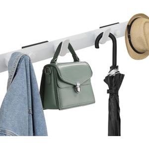 MUTUACTOR Magnetic Hooks,Strong Magnetic Hooks Heavy Duty for Hanging,Large White Magnetic Coat Rack Hanger Hooks for Metal Door,Metal Cabinet,Hat,Towel,Key Rack,Door Magnet Hanger for Coat(4 Hooks)