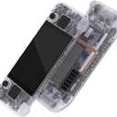 eXtremeRate Transparent Clear Custom Faceplate Back Plate Shell for Steam Deck LCD, Handheld Console Replacement Housing Case, DIY Full Set Shell Buttons for Steam Deck - Console NOT Included