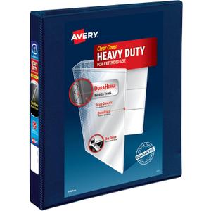 Avery Heavy-Duty View 3 Ring Binder, 1" One Touch EZD Rings, 1 Navy Blue Binder (79809)