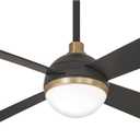 MINKA-AIRE F623L-BC/SBR Orb 54 Inch Ceiling Fan with Integrated 16W LED Light, Black Brushed Carbon/Soft Brass Finish
