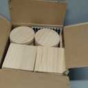 66/120 Pcs Wood Coasters for Crafts, Unfinished Pine Wood Coaster Blanks 4 Inch Round & Square with Non Slip Pads for DIY Painting, Laser Engraving, Craft Projects (66 Pcs)
