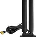 Eightwood WiFi 6E Antenna Tri-Band 2.4GHz 5GHz 6GHz RP-SMA Antenna Magnetic Base for Desktop PC Computer PCI-E 6E Bluetooth Card USB WiFi Adapter Wireless Router