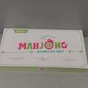 Mini Mahjong Set for Kids & Beginners, Portable Travel Mahjong Tiles Set American for Family, 160 Acrylic Mini Mahjong Tiles with Carrying Bag, Mat, Racks, Mah Jong Starter Kit for Ages 6+ (Green)