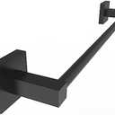 RUACQ Towel Bar 16 inch, Towel Racks for Bathroom Wall Mounted, SUS304 Stainless Steel Towel Holder, Hand Towel Holder Organizer, Matte Black Single Bar, Total Length 18 inch