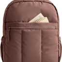 BAGSMART Backpack for Women, Travel Backpack with Large Side Pocket, 15.6 Inch Work College Backpack Purse, Waterproof Business Teacher Laptop Bag, Chocolate