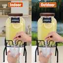 Mustry Glass Drink Dispenser for Parties, 1 Gallon Beverage Dispenser with Stand and Spigot Solid Stainless Steel, Used as Lemonade Dispenser Sun Tea Jar Kombucha Jar