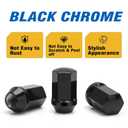 Dynofit 14x1.5 Lug Nuts Compatible with 2008+ Chevy Silverado GMC Sierra 2500 3500,32PCS Black Chrome Wheel Lug Nuts,for 2012+ RAM 2500 3500,Anti-Rust and Corrosion-Resistant,for Cold Winter