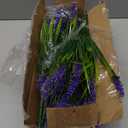 Geegoods Artificial Plants Flowers Outdoor 24 Bundles UV Resistant Faux Lavender Flowers with Monkey Grass for Garden Porch Window Patio Hanging Planter Decor