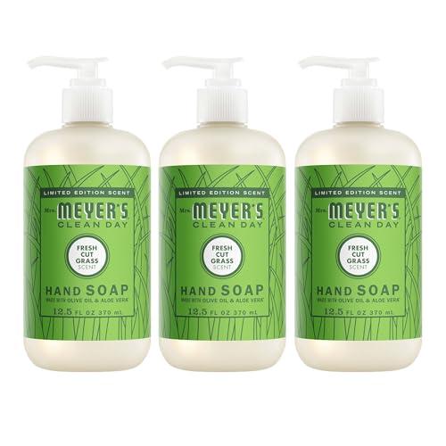 Mrs. MEYER'S CLEAN DAY Hand Soap, Fresh Cut Grass Scent, 12.5 Fl Oz Bottle - 3 Pack, Not Expires Date