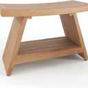 Patented 30" Asia Teak Shower Bench with Shelf - 30 Inch (Pack of 1)