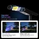 Plovora Color Changing Solar Spot Lights Outdoor with PC Light Guide Column, 8 Lighting Modes Christmas Outdoor Spotlight, IP65 Waterproof RGB Solar Spotlight for Garden Yard Tree Pathway, 4Pack