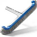 Pool Brush Head, Heavy Duty Scrub Brush with Upgraded Premium Nylon Bristles and Reinforced Aluminium Back for Cleaning Inground/Above Ground Swimming Pool, Walls, Bath Tub, Tiles & Floors(Blue)