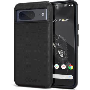 Crave for Google Pixel 8 Case, Shockproof Protection Dual Layer Case for Google Pixel 8 (6.2 Inch) - Black
