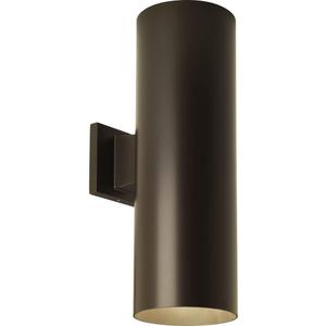 Progress Lighting 6-Inch Cylinder Outdoor Wall Sconce, 2-Light Modern Wall Mount Up and Down Lights, Interior and Exterior Lighting for Home or Porch, Aluminum Construction, Antique Bronze (P5642-20)