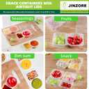 2 x 20 Pack Snack Containers, Reusable 2 Compartment Condiment Containers with Lids, Ideal for On-the-Go Mini Sauce Boxes & Lunchable Snack Packs for Kids, Adults, School, Office, Travel, BPA-Free