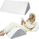 Memory Foam Knee Pillow, Quilted White Cover with Gray Base, Orthopedic Support