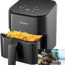 DOMEM 3 Qt Compact Air Fryer with Non-Stick Basket and Rack, User Friendly Simple Touchscreen, Cook in Simple Steps, Low-Oil Cooking Small Air Fryer, Space Saving Cooker
