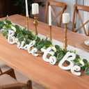 Bride to Be Table Sign with Artificial Eucalyptus Garland, Wedding Table Centerpiece Decor for Bridal Shower, Bachelorette Party, Engagement Reception, Photo Table Display