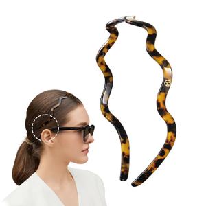EVITA PERONI Wavy Glasses Headband Hair Band Designed for Eyewear, Comfortable Headbands for Women Fashion Thin Headbands Non Slip No Pressure, No Headache-Tortoise