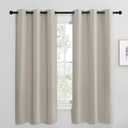 NICETOWN Kitchen Curtains for Decoration, Thermal Insulated Grommet Room Darkening Draperies/Panels for Laundry (Natural, 2 Panels, W42 x L68 inches)