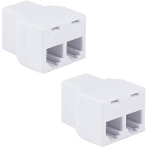 Power Gear White Duplex 4P4C in-Line Adapter, Extender for Home or Office, Ideal Used with Answering Machine, Modem, Fax Machine, 76570,1 Pack & In - Line Coupler 1 Pack