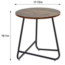 Small Round Side End Table,Modern Coffee Table,Metal Nightstand for Living Room,Bedroom,Office,Indoor & Outdoor(Brown)